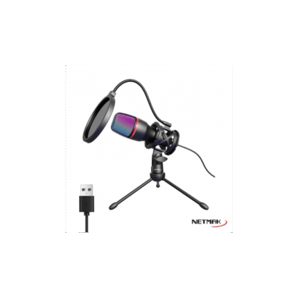 MICROFONO NETMAK NM-MS786 STREAMING/RGB/USB/A-POP