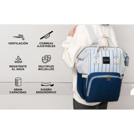 MOCHILA GADNIC MOCH203G GRIS/AZUL VINTAGE IMPERMEA