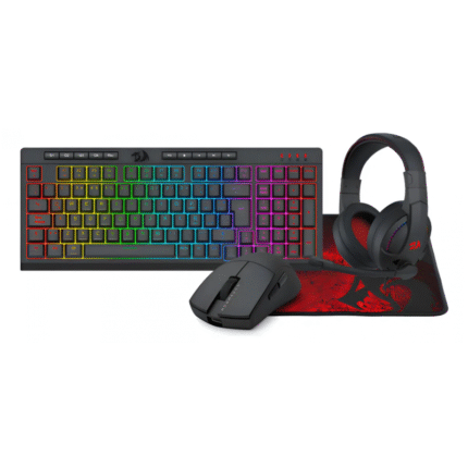 Combo Redragon 4 en 1 S-147 RGB (mouse, teclado, auriculares y mouse pad)