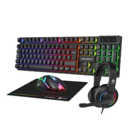 Combo Solarmax 4 en 1 GC4P1503 (teclado, mouse, auriculares y mouse pad)