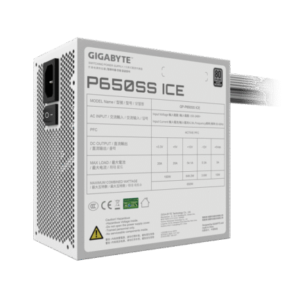 Fuente Gigabyte GP-P650SS ICE 650w 80+ Silver Blanca