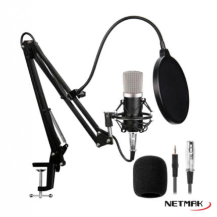 Micrófono para streaming Netmak NM-MS790 + brazo