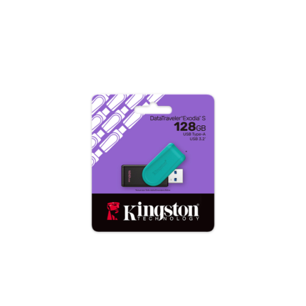 Pendrive Kingston DTXS Exodia S USB 3.2 Negro y celeste 128gb