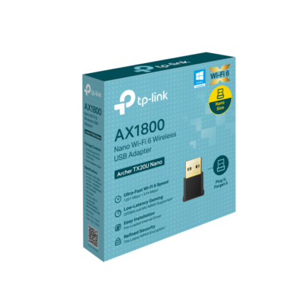 Placa de red USB TP-Link Archer TX20U Nano AX1800