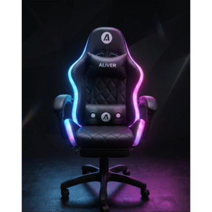 Silla gamer Aliver Throne S1 Pro Negra RGB