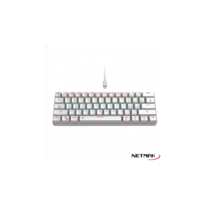 Teclado mecánico Netmak NM-DOMINATE-W Blanco RGB 60%