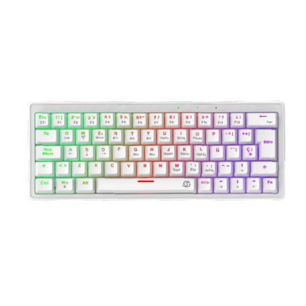 Teclado inalámbrico Solarmax GMKB64RW Blanco RGB 60%