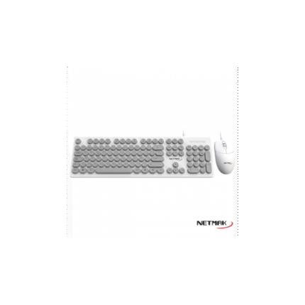 Combo Netmak NM-KB258 Blanco (mouse y teclado)