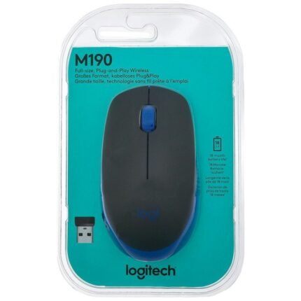 Mouse inalámbrico Logitech M190 Negro y azul